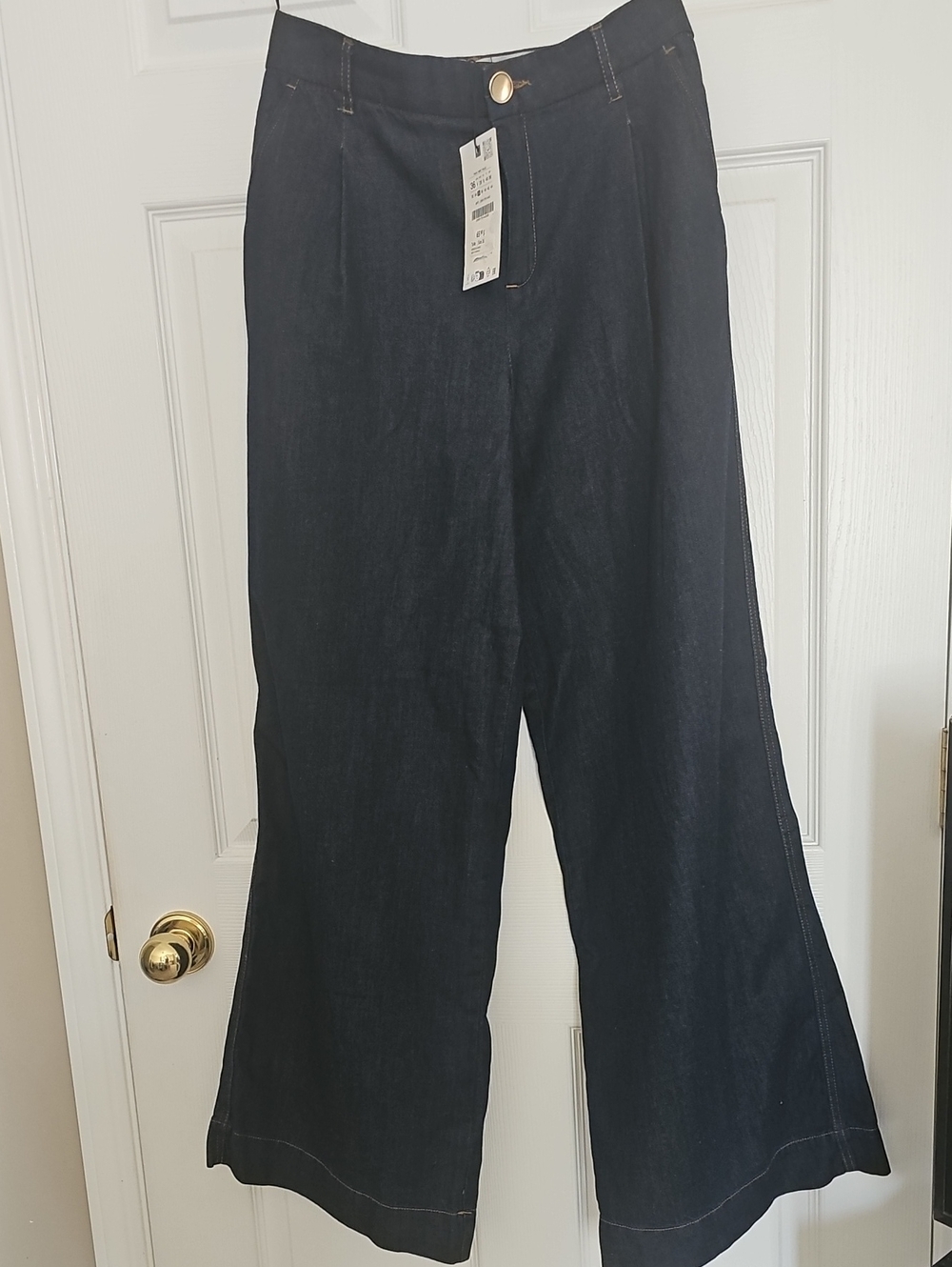 Zara Black High-Rise Wide-Leg Jeans